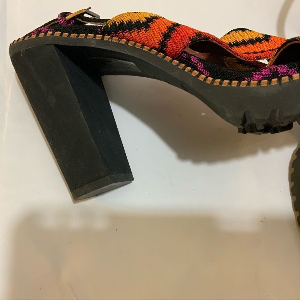 Missoni Multicolor Fabric Zig Zag Ankle Strap Sandals Size 40/ 9.5 Italy - Picture 12 of 14